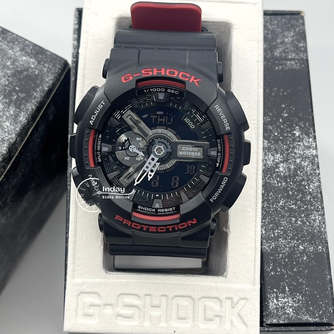 Casio G-Shock Men's Watch GA-110HR-1A Analog-Digital GA-110 Series Sporty Watch Black & Red Series