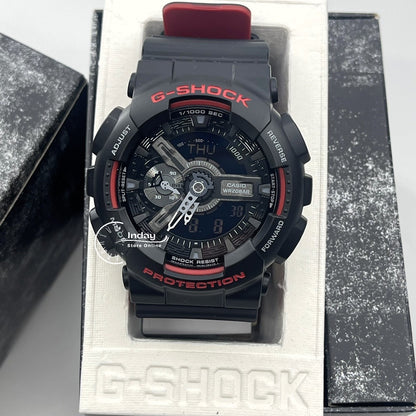 Casio G-Shock Men's Watch GA-110HR-1A Analog-Digital GA-110 Series Sporty Watch Black & Red Series