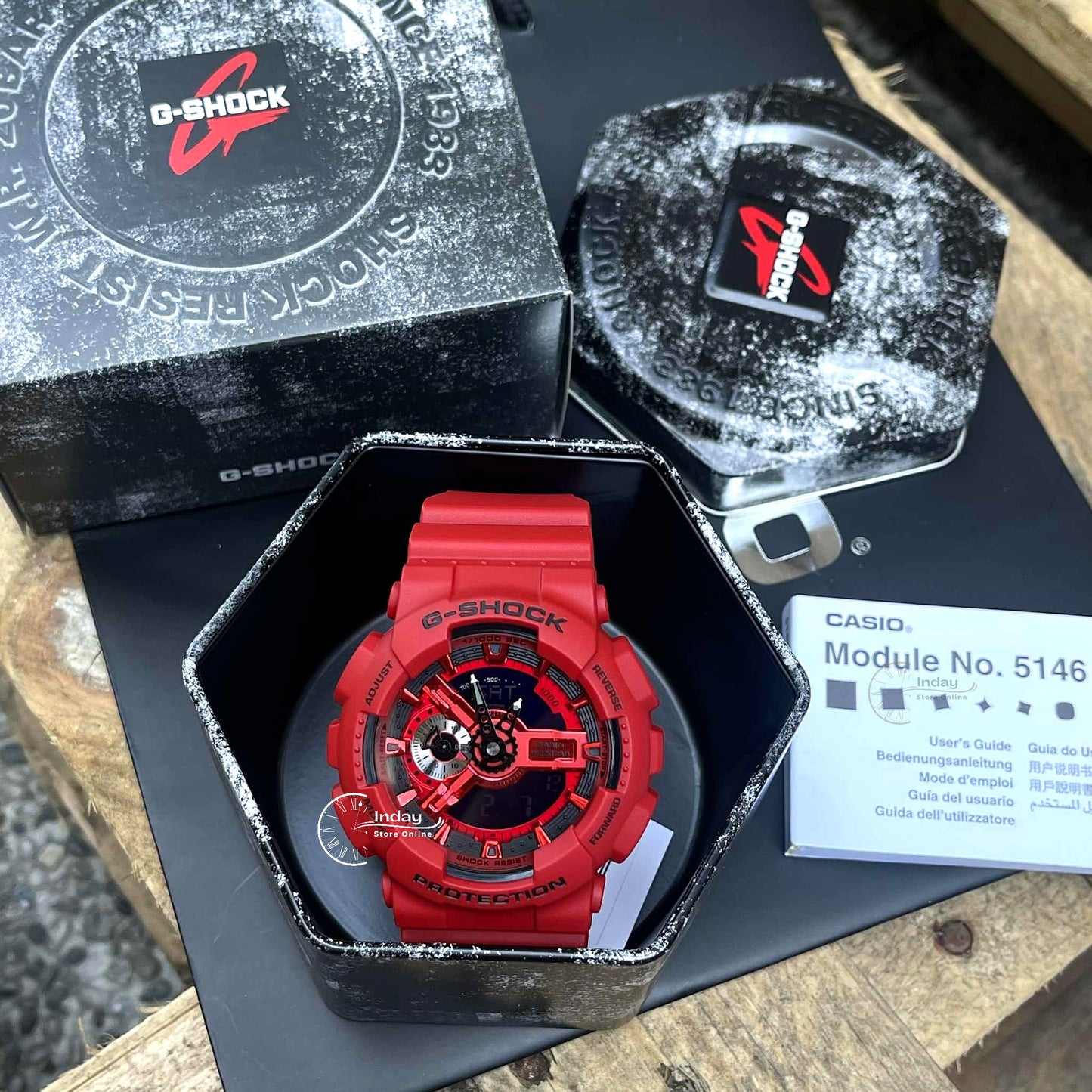Casio G-Shock Men's Watch GA-110RRB-4A Mineral Glass Shock Resistant Magnetic Resistant