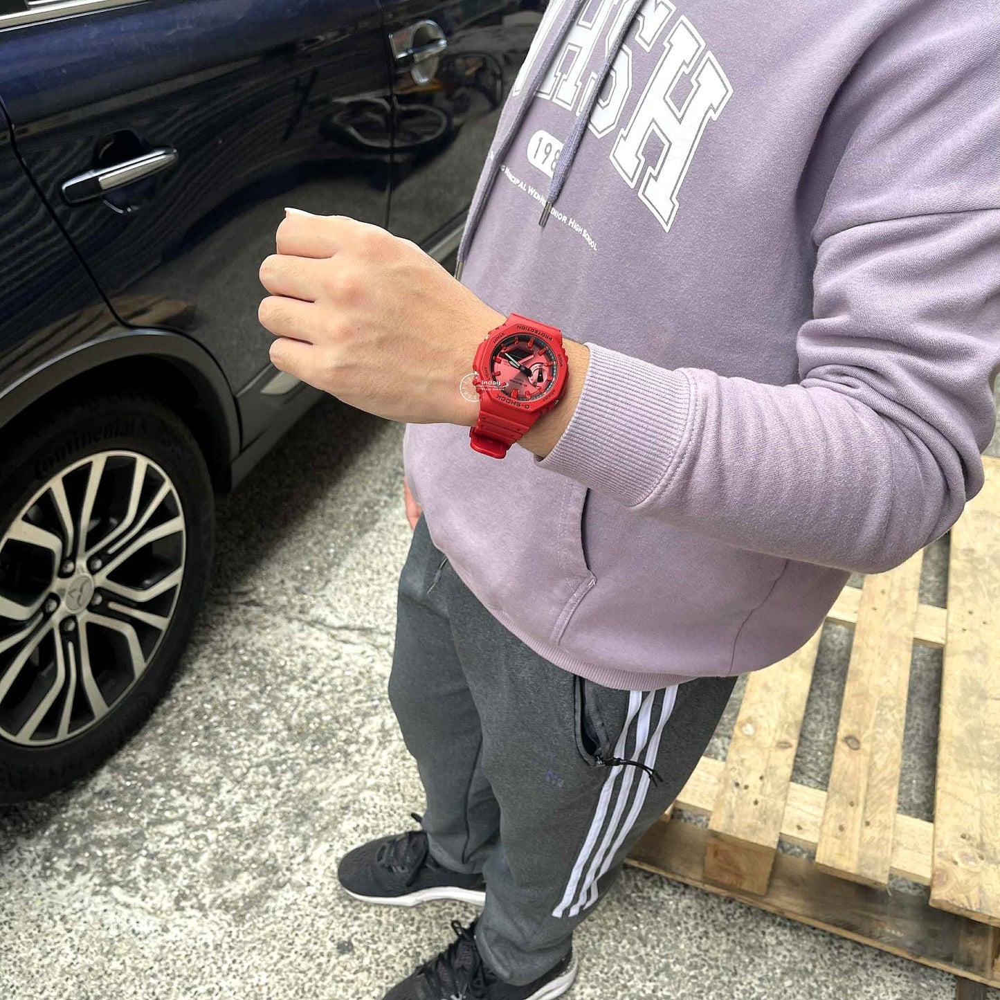 Casio G-Shock Men's Watch GA-2100RRB-4A Mineral Glass Shock Resistant Carbon Core Guard structure