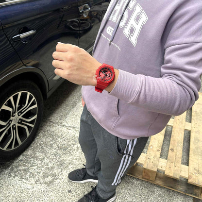 Casio G-Shock Men's Watch GA-2100RRB-4A Mineral Glass Shock Resistant Carbon Core Guard structure