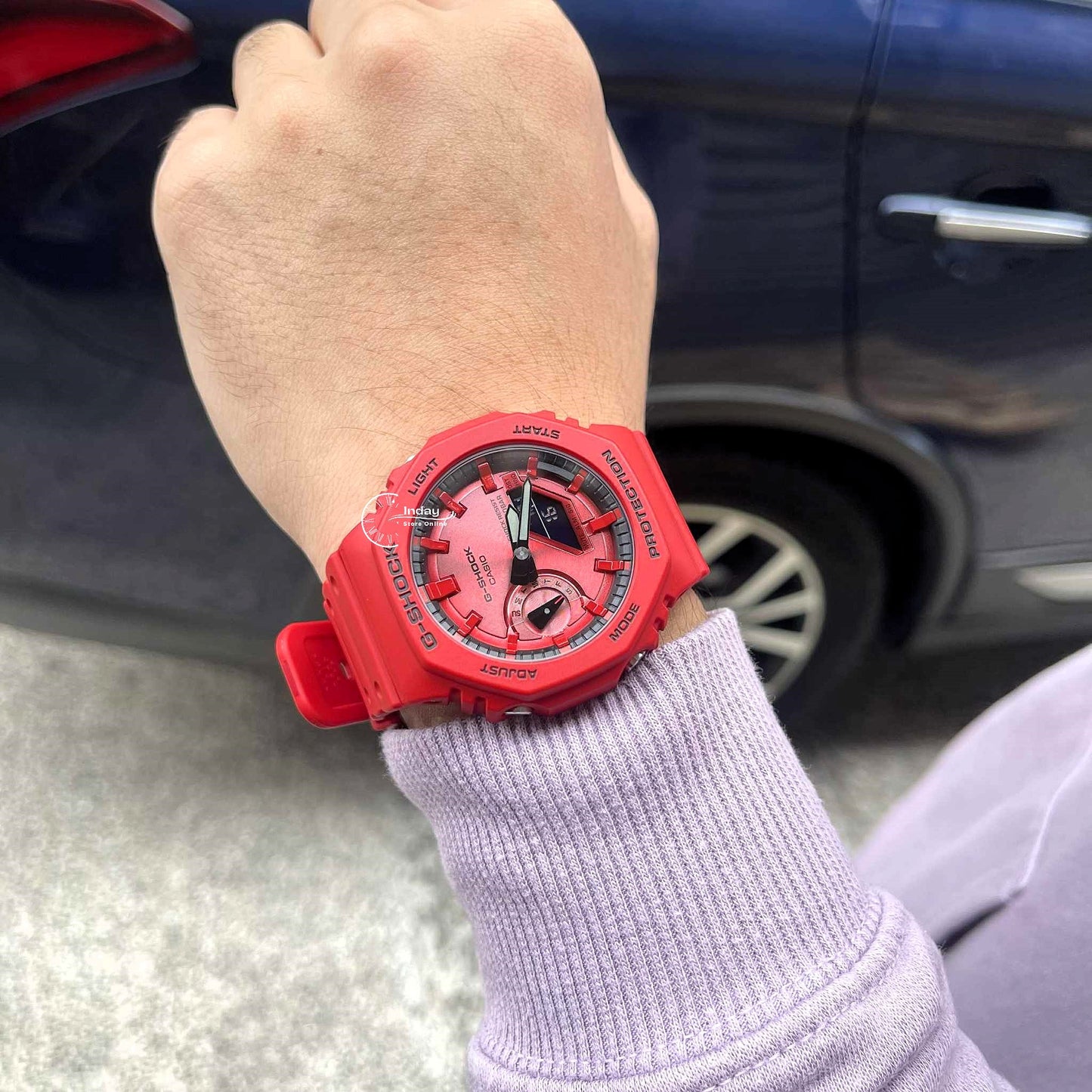 Casio G-Shock Men's Watch GA-2100RRB-4A Mineral Glass Shock Resistant Carbon Core Guard structure