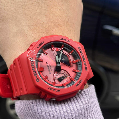 Casio G-Shock Men's Watch GA-2100RRB-4A Mineral Glass Shock Resistant Carbon Core Guard structure