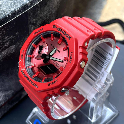 Casio G-Shock Men's Watch GA-2100RRB-4A Mineral Glass Shock Resistant Carbon Core Guard structure