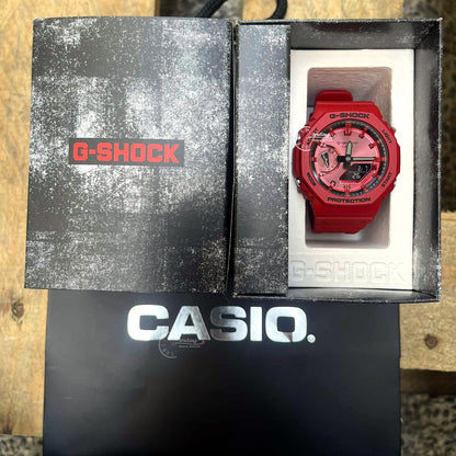 Casio G-Shock Men's Watch GA-2100RRB-4A Mineral Glass Shock Resistant Carbon Core Guard structure