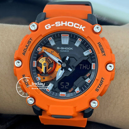 Casio G-Shock Men's Watch GA-2200M-4A Analog-Digital GA-2200 Series Orange Color Carbon Core Guard Structure Shock Resistant