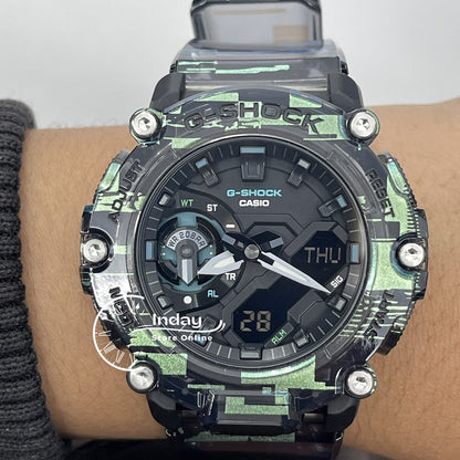 Casio G-Shock Men's Watch GA-2200NN-1A Analog-Digital GA-2200 Series Digital Glitch Transparent Color