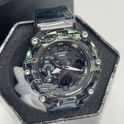 Casio G-Shock Men's Watch GA-2200NN-1A Analog-Digital GA-2200 Series Digital Glitch Transparent Color