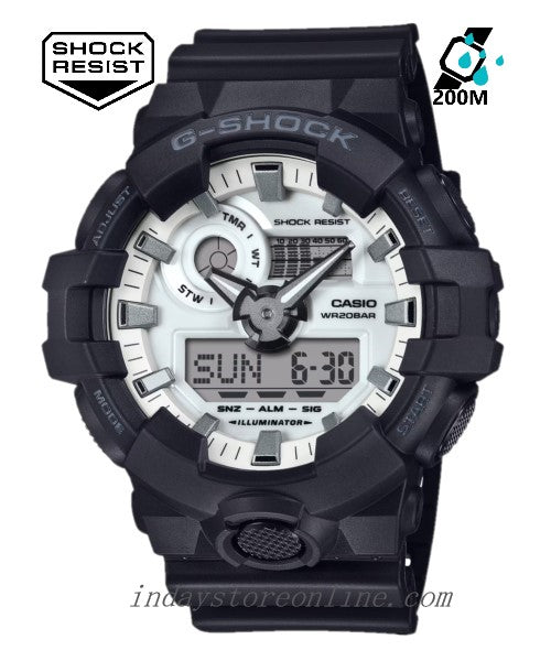 Casio G-Shock Men's Watch GA-700WD-1A Resin Band Mineral Glass Shock Resistant Battery Life 5-Years