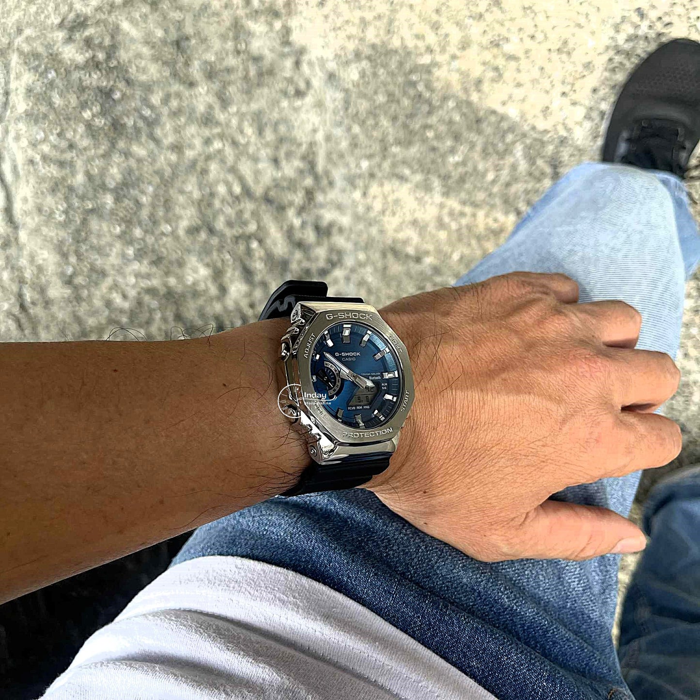 Casio G-Shock Women's Watch GBM-2100A-2B Mineral Glass Shock Resistant Bluetooth Tough Solar