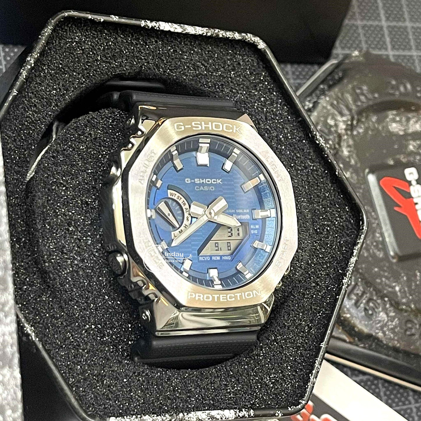 Casio G-Shock Women's Watch GBM-2100A-2B Mineral Glass Shock Resistant Bluetooth Tough Solar