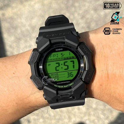Casio G-Shock Men's Watch GD-010BEG-1 Mineral Glass Resin Band Shock Resistant Carbon Core Guard Structure Black Battery Life: 10 Years