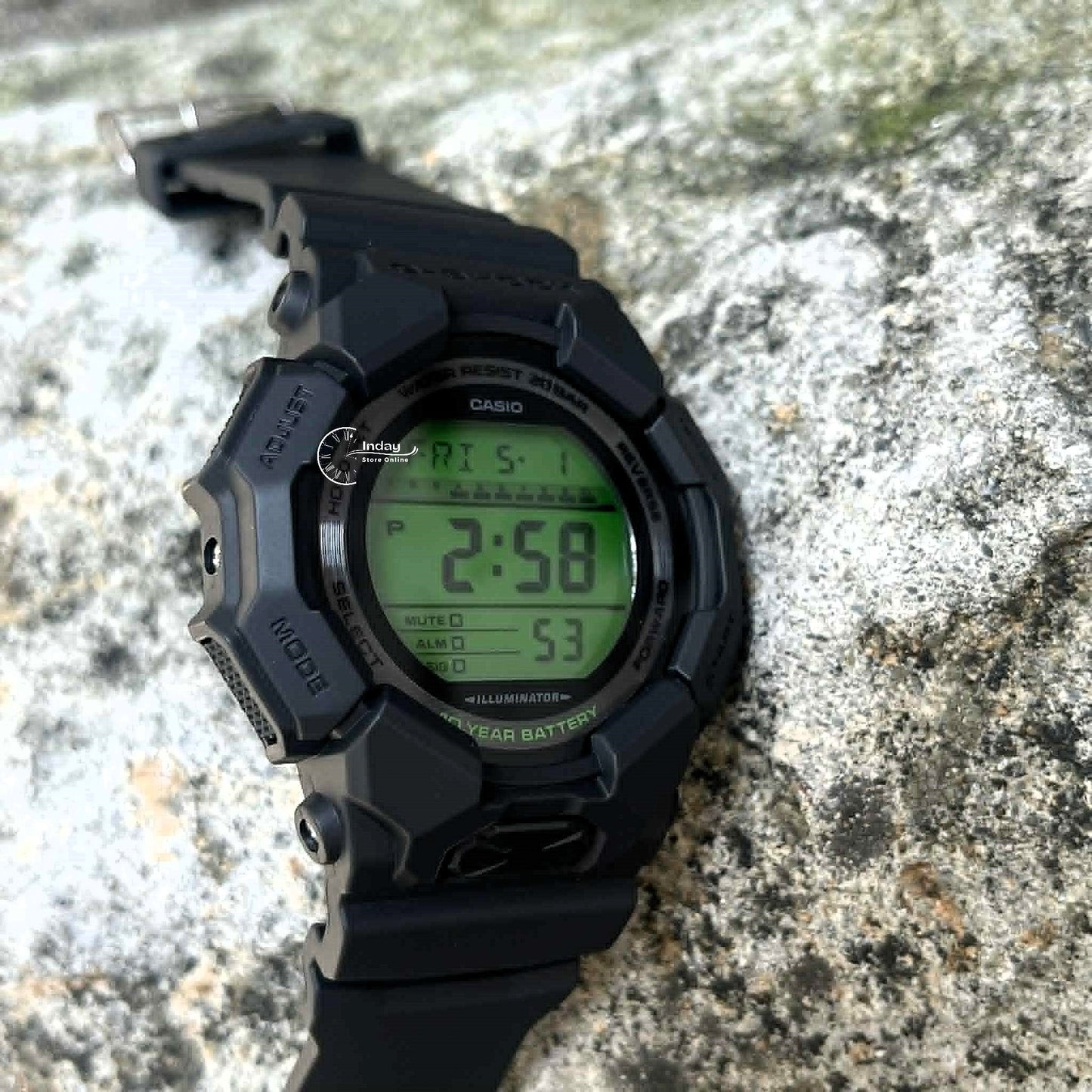 Casio G-Shock Men's Watch GD-010BEG-1 Mineral Glass Resin Band Shock Resistant Carbon Core Guard Structure Black Battery Life: 10 Years