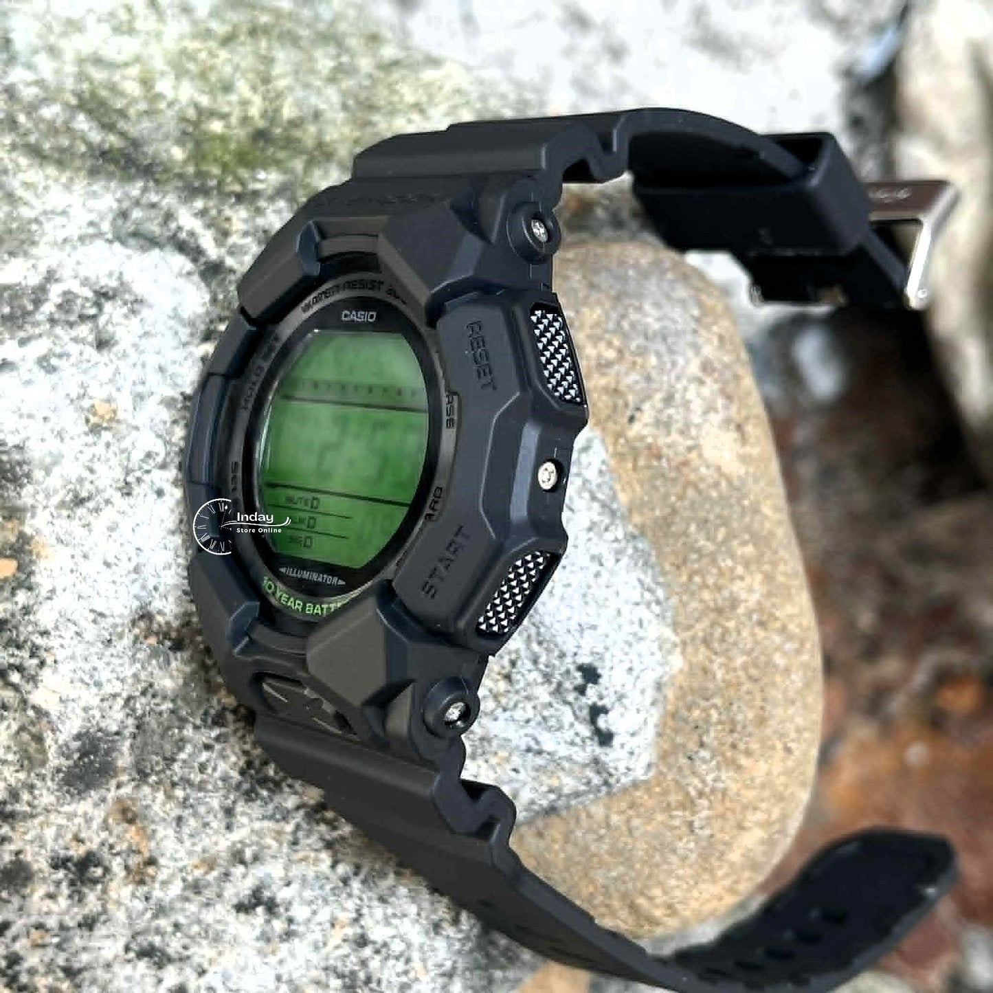 Casio G-Shock Men's Watch GD-010BEG-1 Mineral Glass Resin Band Shock Resistant Carbon Core Guard Structure Black Battery Life: 10 Years