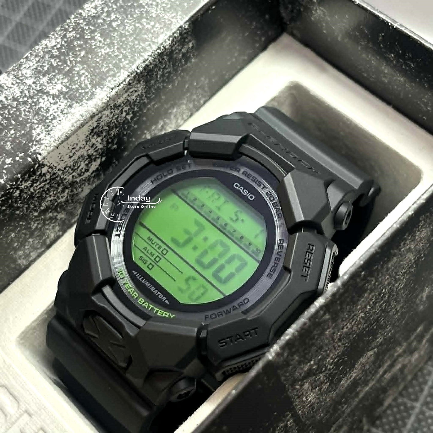 Casio G-Shock Men's Watch GD-010BEG-1 Mineral Glass Resin Band Shock Resistant Carbon Core Guard Structure Black Battery Life: 10 Years