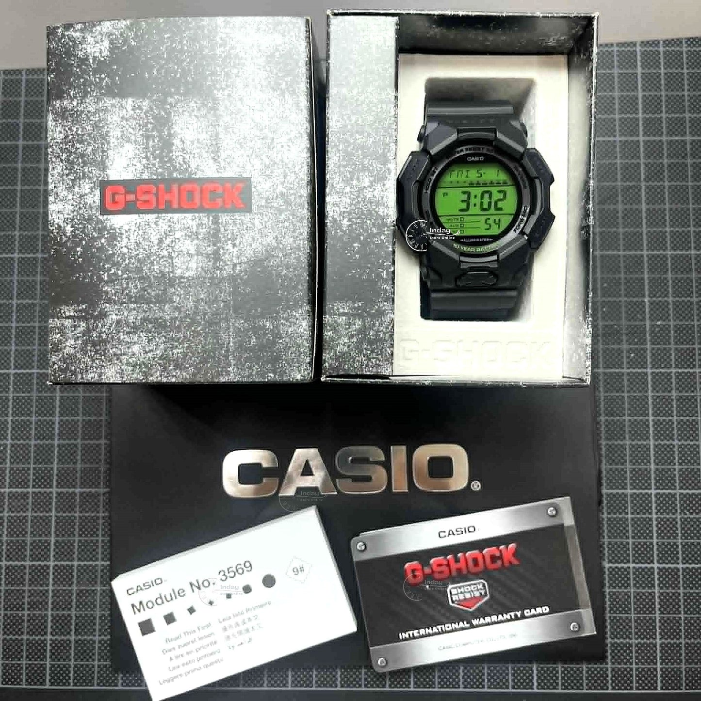 Casio G-Shock Men's Watch GD-010BEG-1 Mineral Glass Resin Band Shock Resistant Carbon Core Guard Structure Black Battery Life: 10 Years