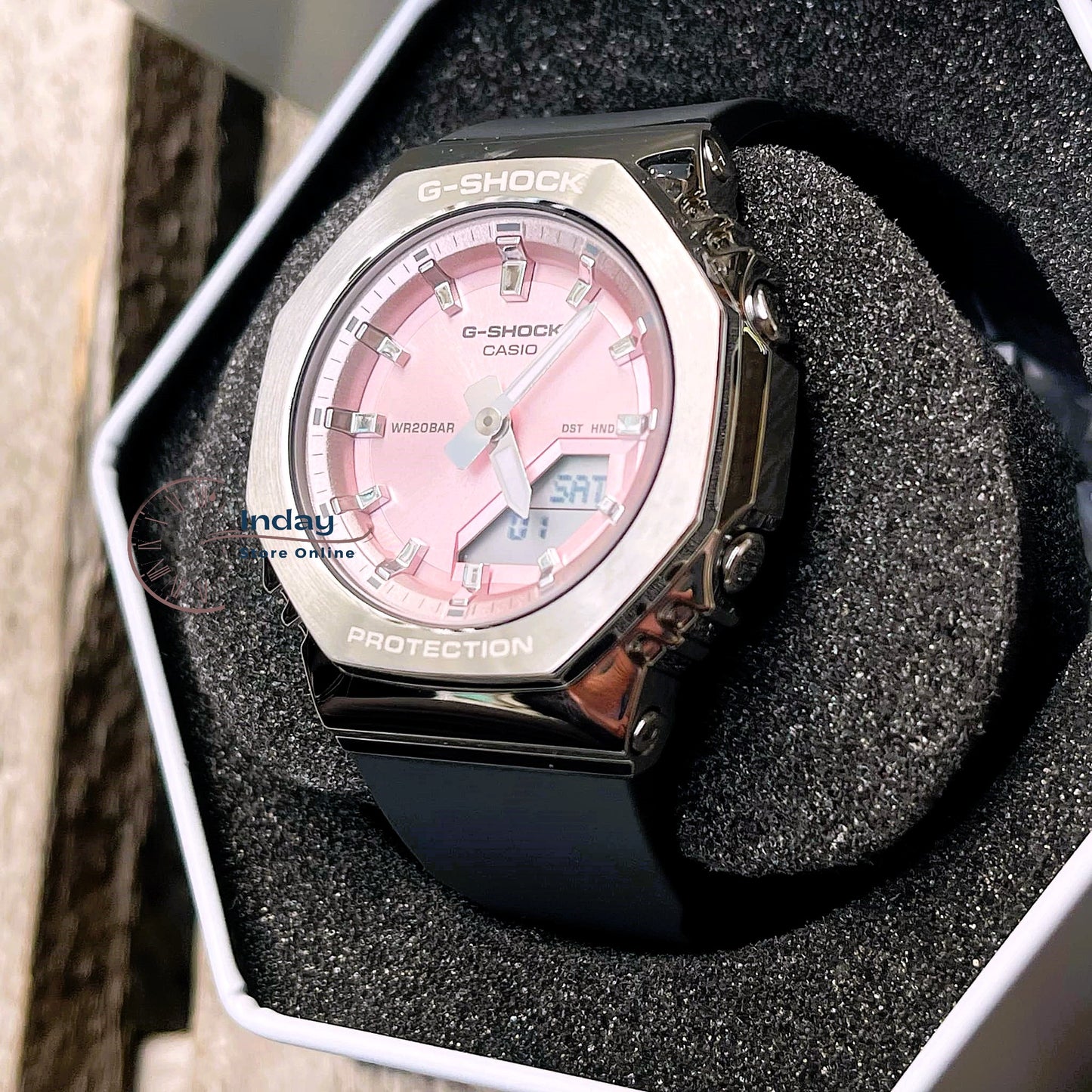 Casio G-Shock Women's Watch GM-S2110-4A Resin Band Shock Resistant Mineral Glass