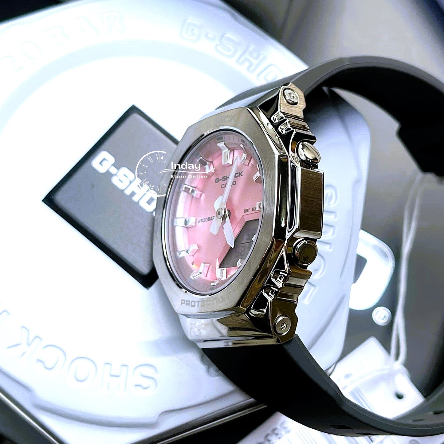 Casio G-Shock Women's Watch GM-S2110-4A Resin Band Shock Resistant Mineral Glass