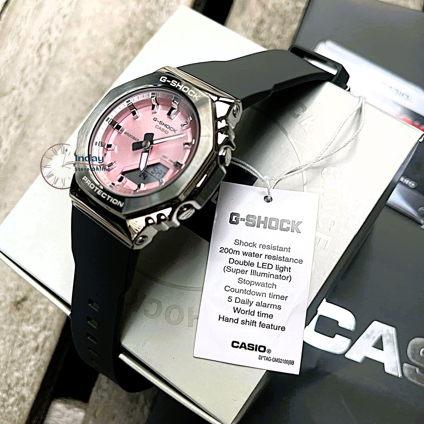 Casio G-Shock Women's Watch GM-S2110-4A Resin Band Shock Resistant Mineral Glass