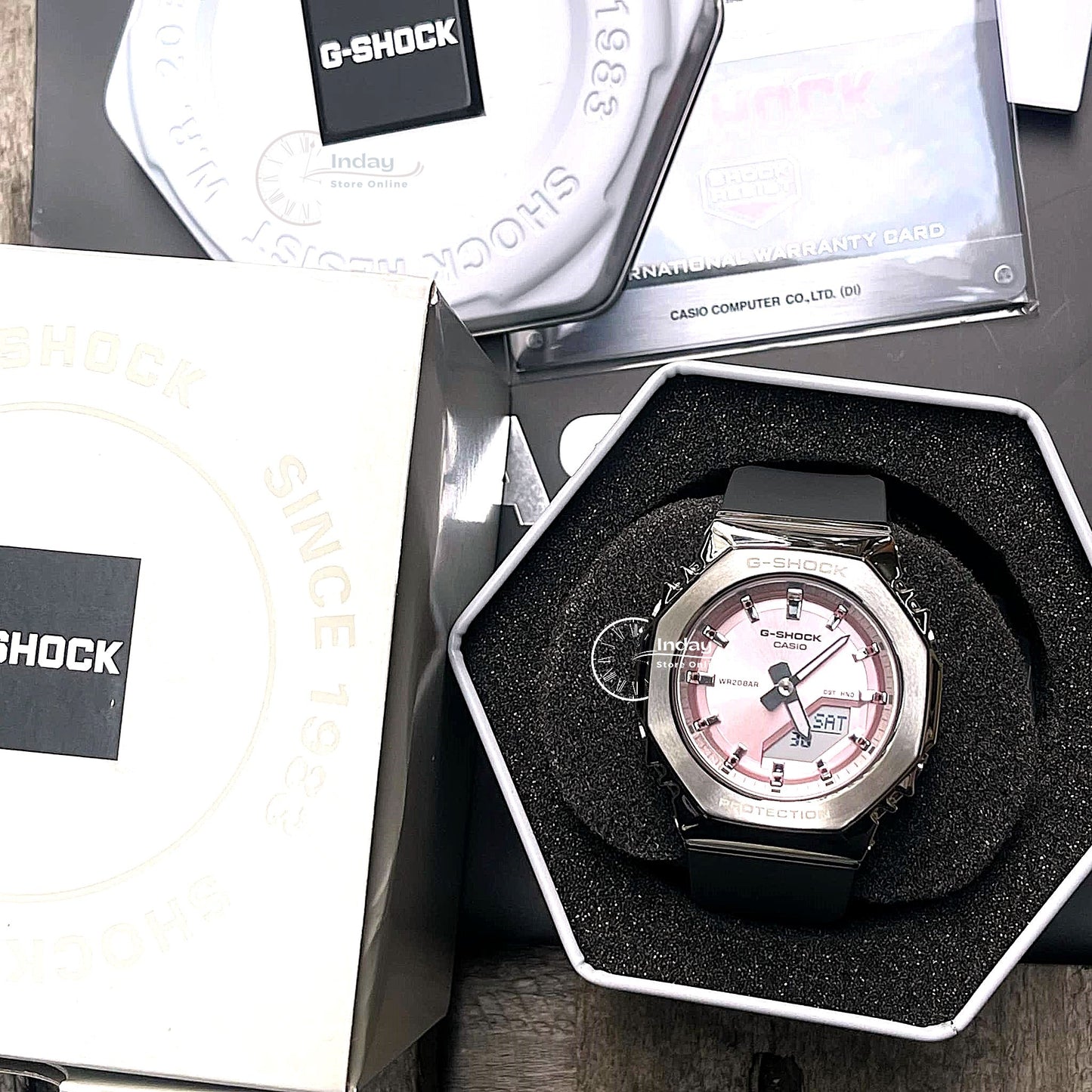 Casio G-Shock Women's Watch GM-S2110-4A Resin Band Shock Resistant Mineral Glass