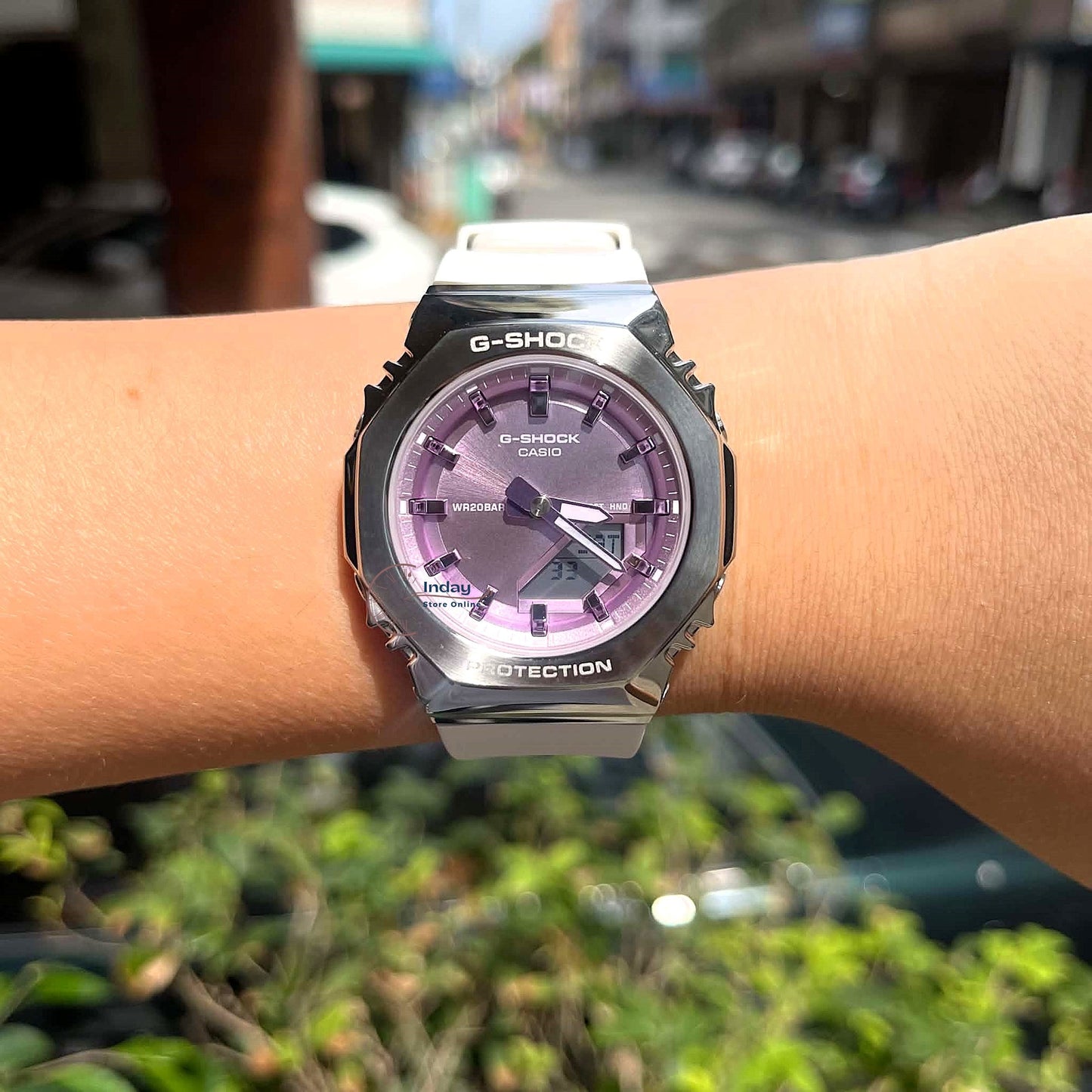 Casio G-Shock Women's Watch GM-S2110-7A6 Resin Band Mineral Glass Shock Resistant