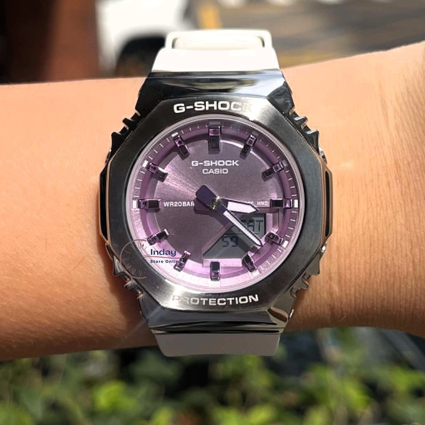 Casio G-Shock Women's Watch GM-S2110-7A6 Resin Band Mineral Glass Shock Resistant
