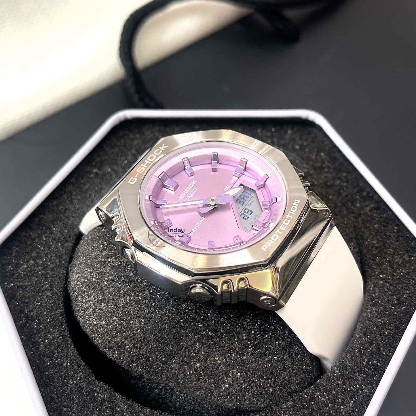 Casio G-Shock Women's Watch GM-S2110-7A6 Resin Band Mineral Glass Shock Resistant