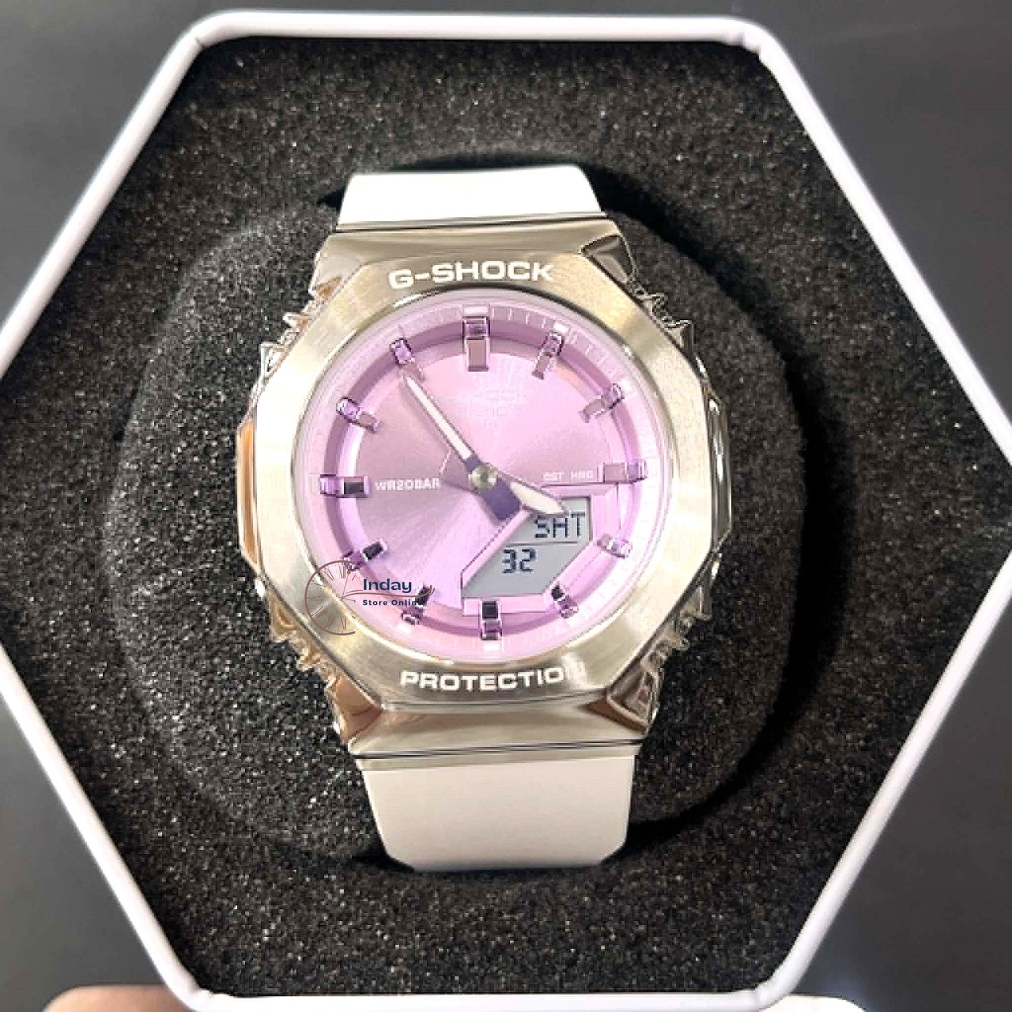 Casio G-Shock Women's Watch GM-S2110-7A6 Resin Band Mineral Glass Shock Resistant
