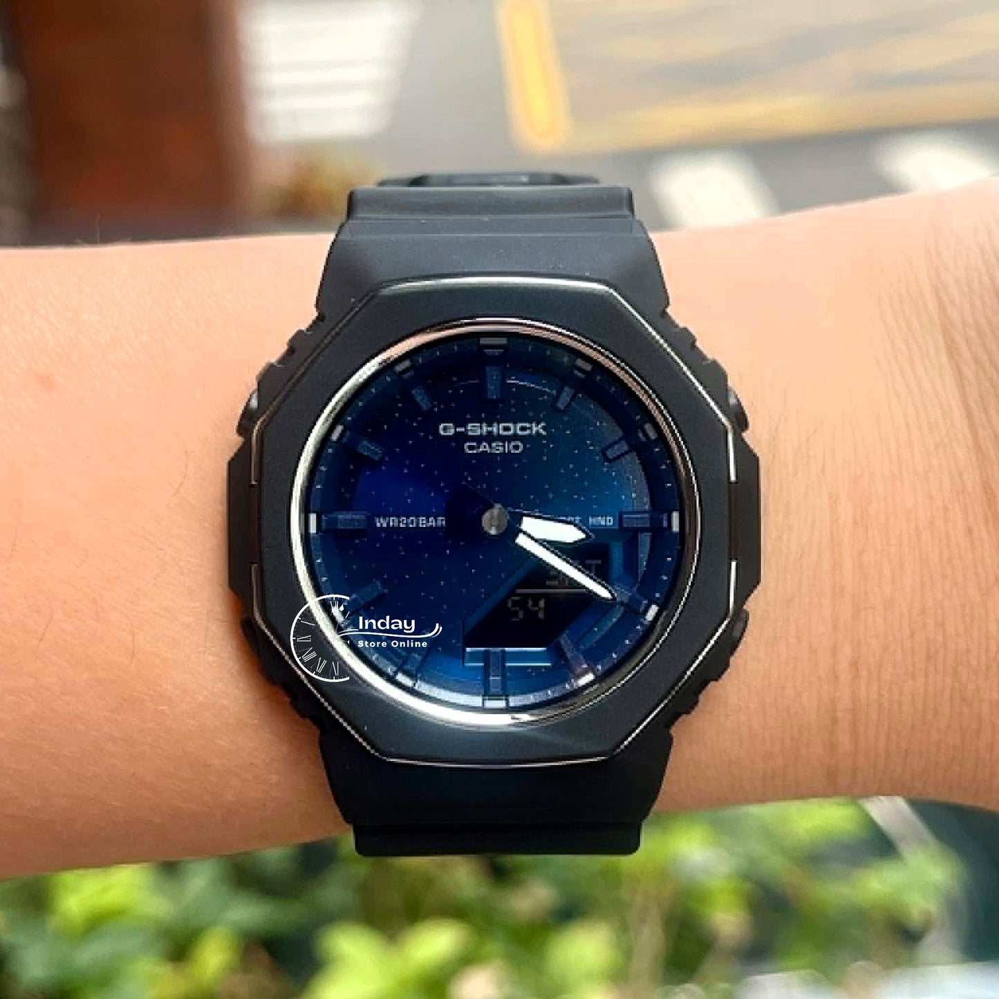 Casio G-Shock Women's Watch GMA-P2110SC-2A Mineral Glass Shock Resistant Resin Band Battery life: 3 Years