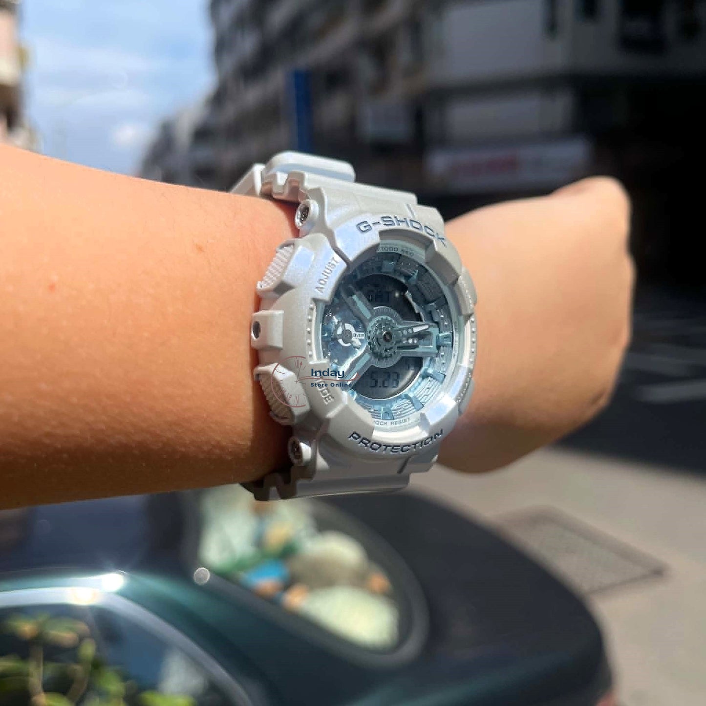 Casio G-Shock Women's Watch GMA-S110ST-2A Resin Band Mineral Glass Shock Resistant Magnetic Resistant
