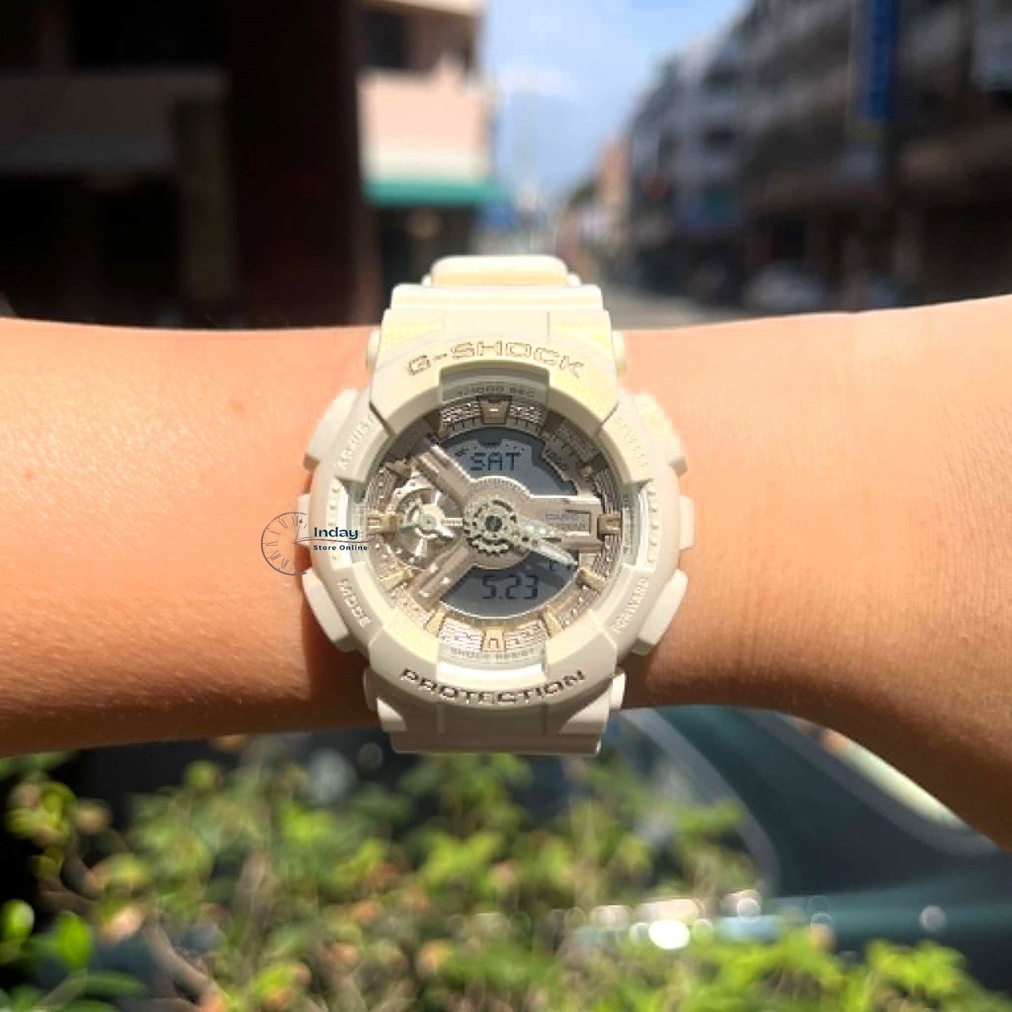 Casio G-Shock Women's Watch GMA-S110ST-7A Resin Band Mineral Glass Shock Resistant Magnetic Resistant
