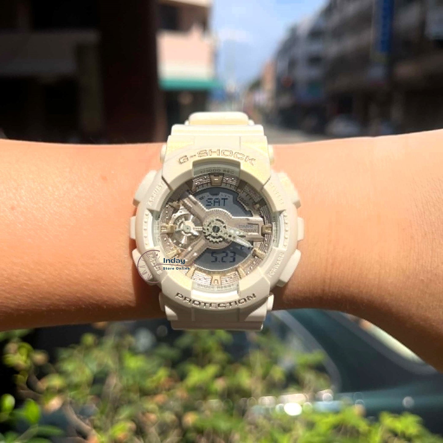 Casio G-Shock Women's Watch GMA-S110ST-7A Resin Band Mineral Glass Shock Resistant Magnetic Resistant