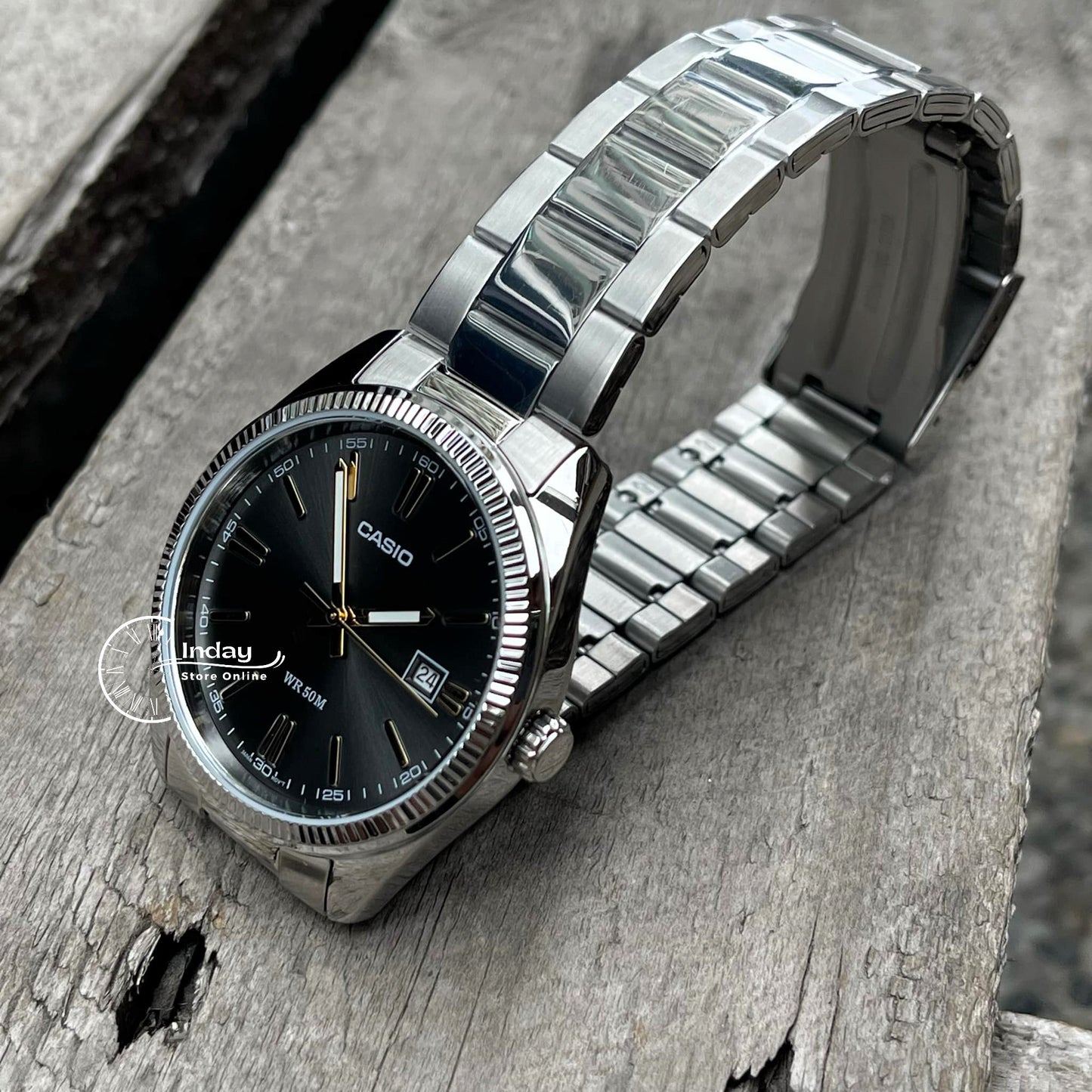 Casio Fashion Men's Watch MTP-1302D-1A2 Mineral Glass Stainless Steel Band