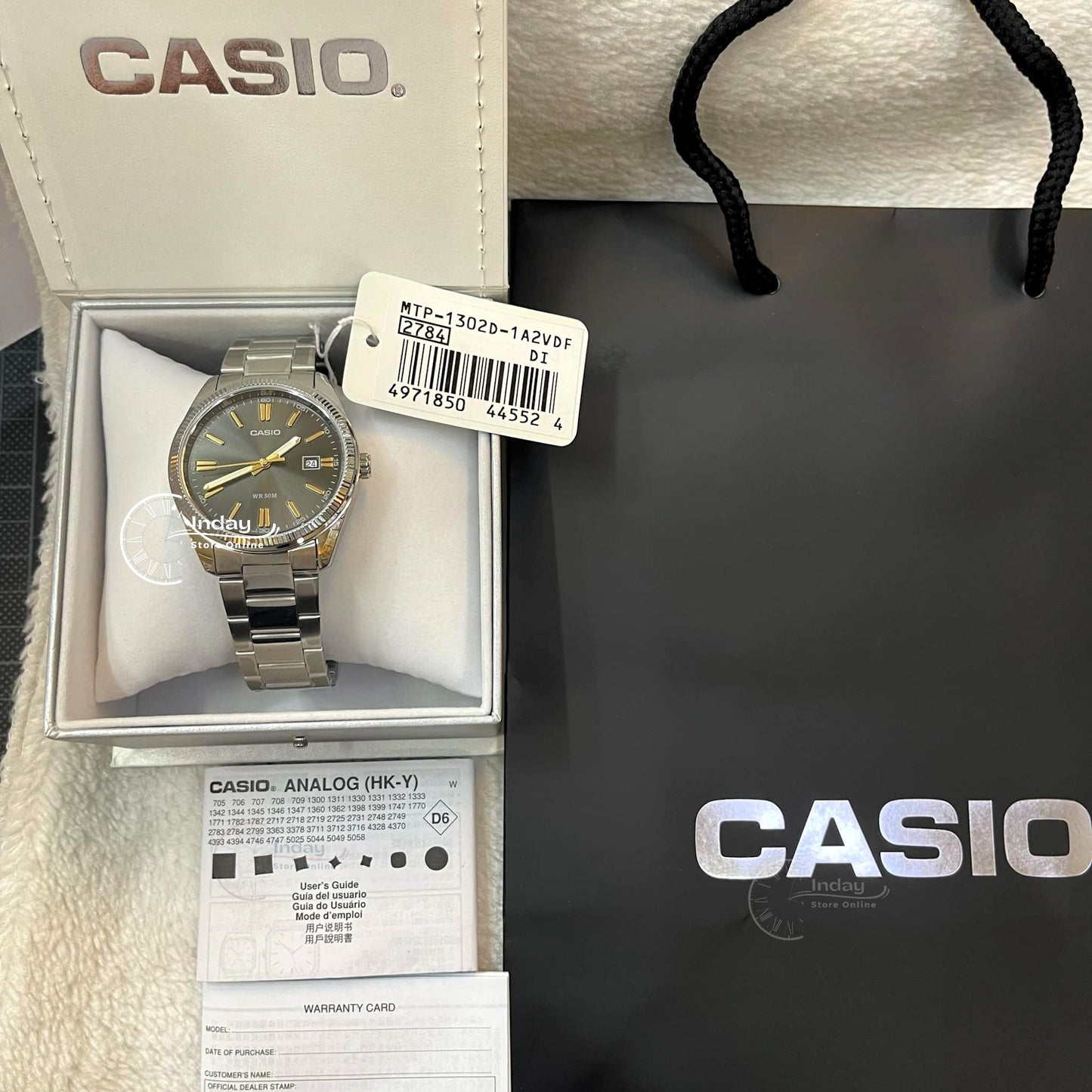 Casio Fashion Men's Watch MTP-1302D-1A2 Mineral Glass Stainless Steel Band