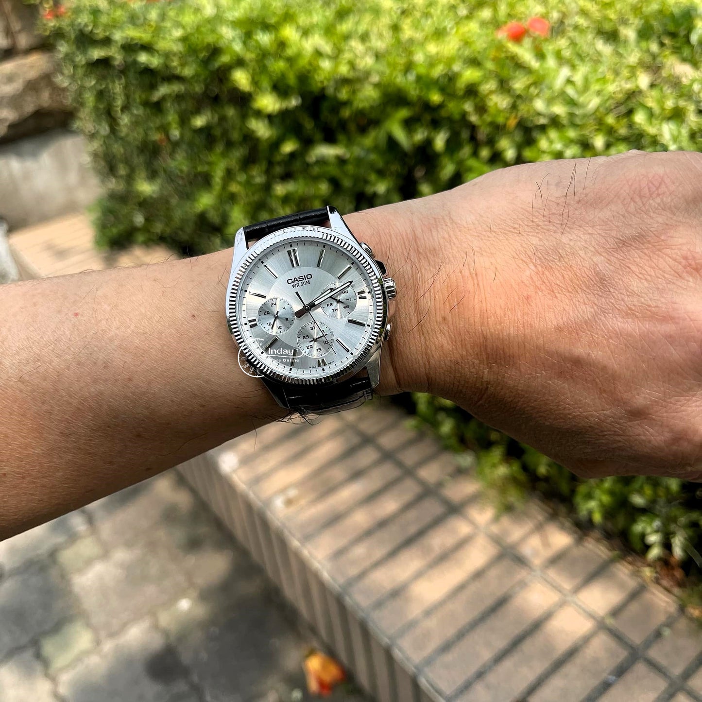 Casio Men's Watch MTP-1375L-7A Mineral Glass Genuine Leather Band