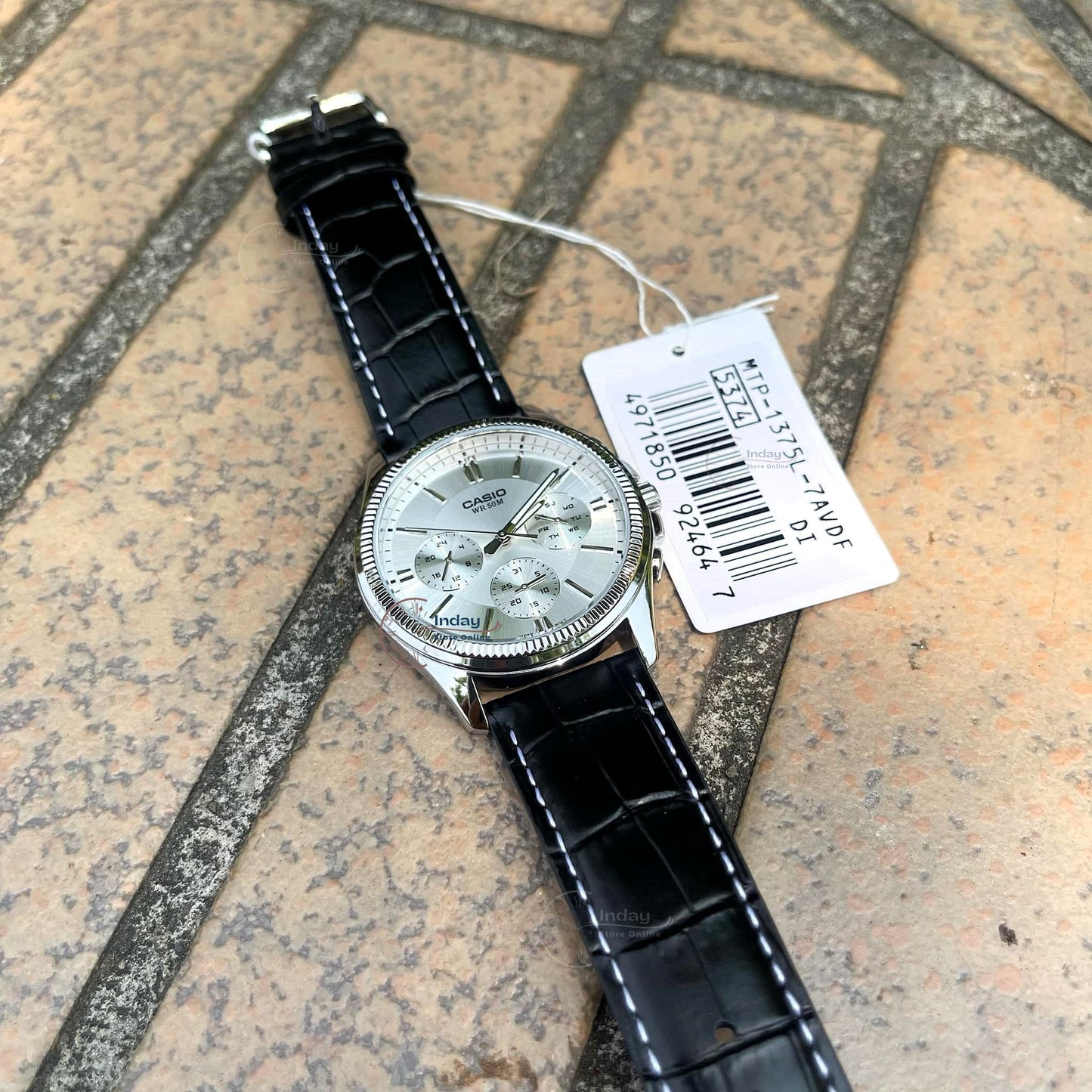 Casio Men's Watch MTP-1375L-7A Mineral Glass Genuine Leather Band