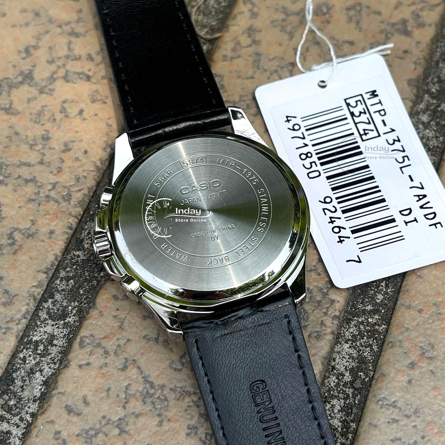 Casio Men's Watch MTP-1375L-7A Mineral Glass Genuine Leather Band