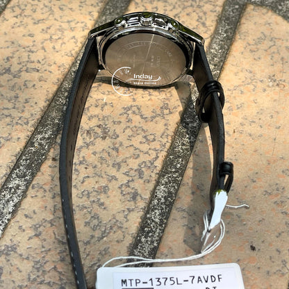 Casio Men's Watch MTP-1375L-7A Mineral Glass Genuine Leather Band