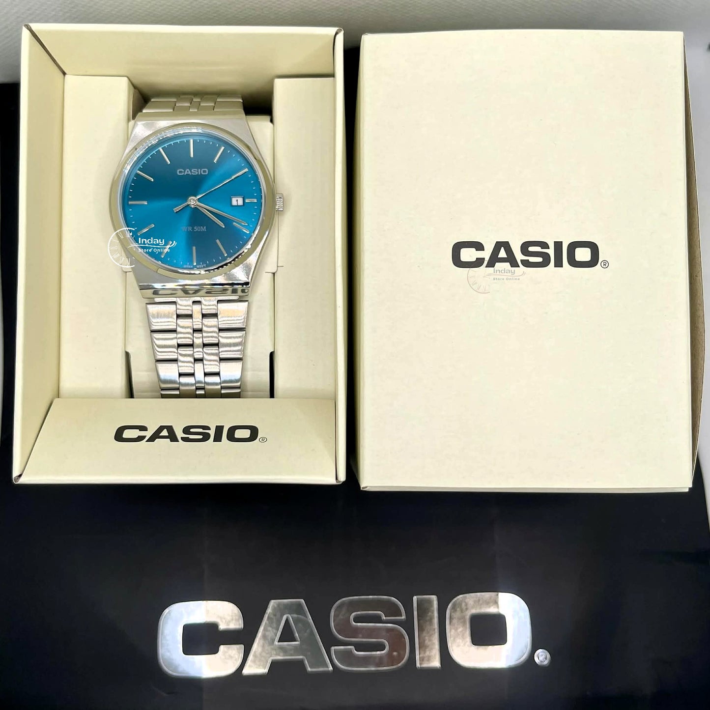 Casio Men's Watch MTP-B145D-2A2 Mineral Glass Stainless Steel Band