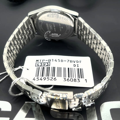 Casio Standard Men's Watch MTP-B145D-7B Mineral Glass Stainless Steel Band One-touch 3-fold Clasp