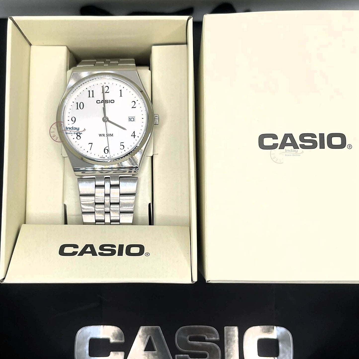 Casio Standard Men's Watch MTP-B145D-7B Mineral Glass Stainless Steel Band One-touch 3-fold Clasp