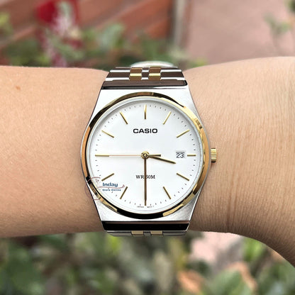 Casio Men's Watch MTP-B145SG-7A Mineral Glass Two-Tone Stainless Steel Band