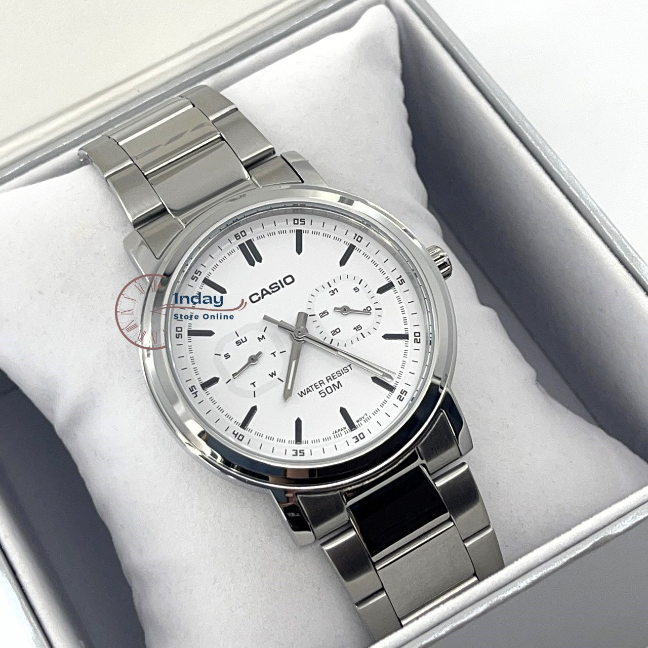 Casio Men's Watch MTP-E335D-7E Stainless Steel Band Mineral Glass