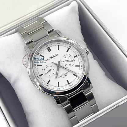 Casio Men's Watch MTP-E335D-7E Stainless Steel Band Mineral Glass