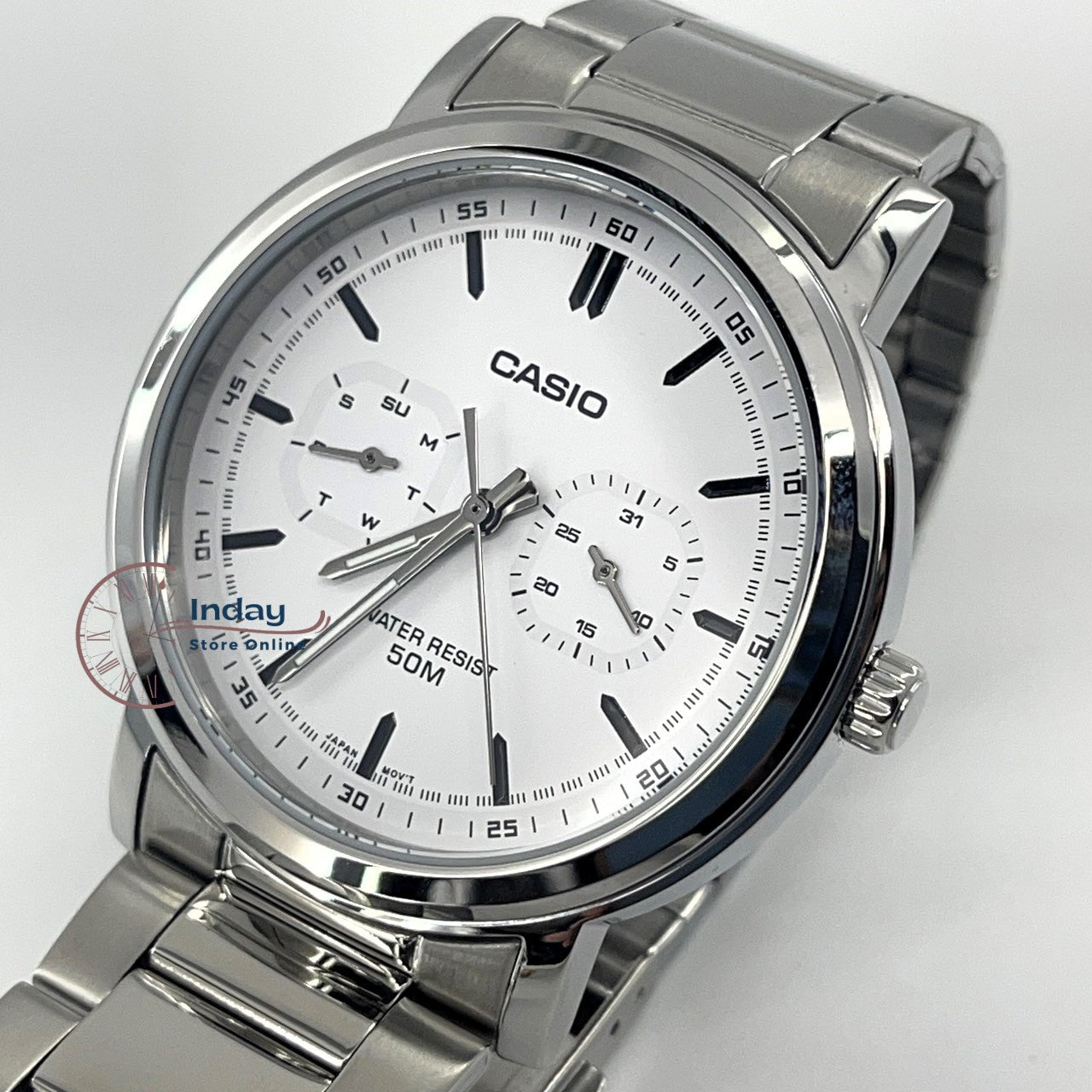 Casio Men's Watch MTP-E335D-7E Stainless Steel Band Mineral Glass