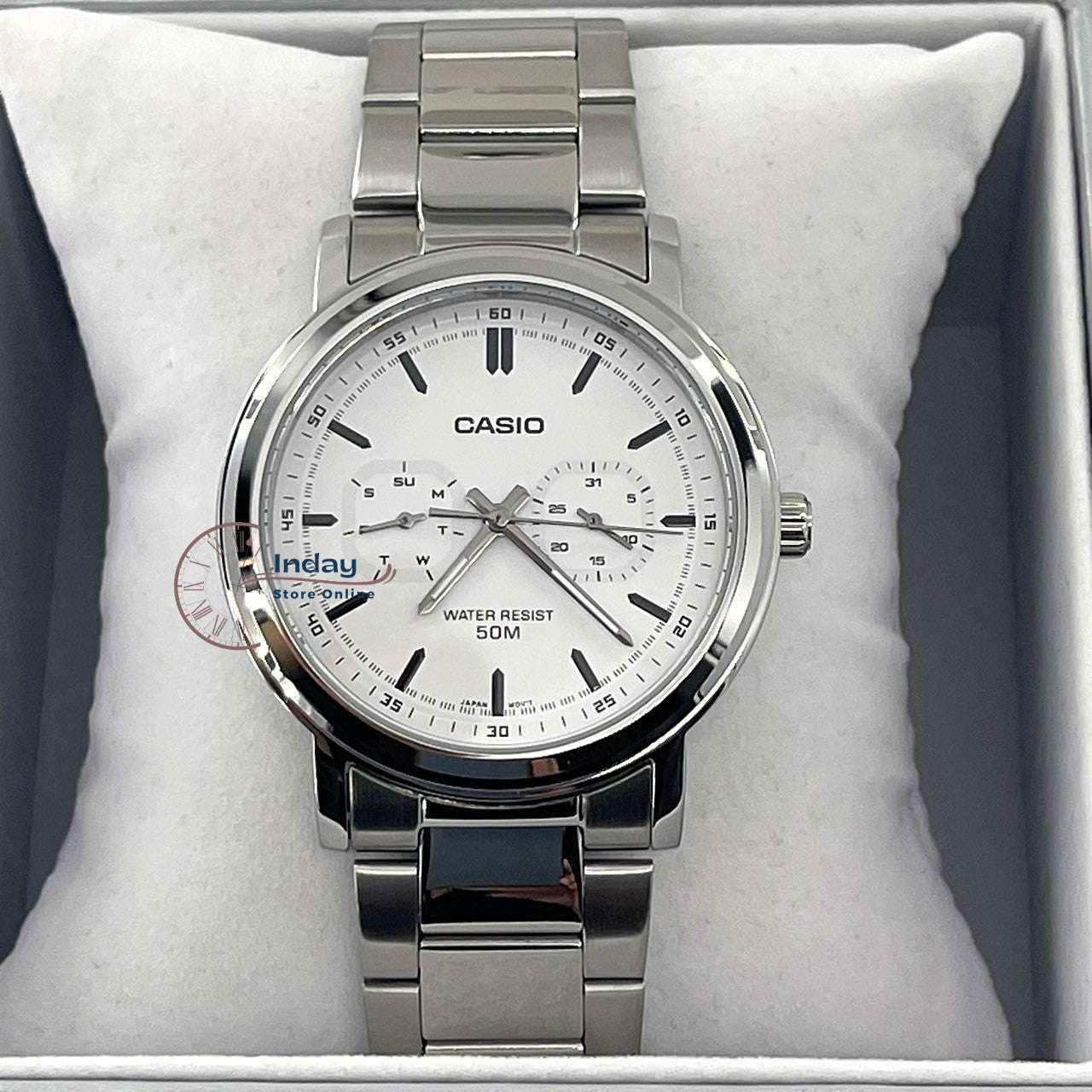Casio Men's Watch MTP-E335D-7E Stainless Steel Band Mineral Glass