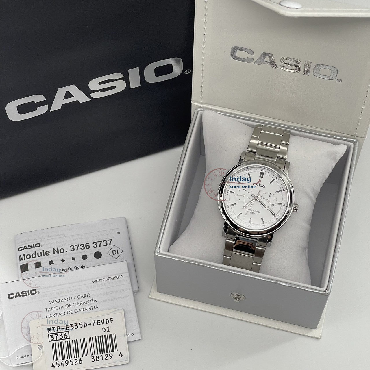 Casio Men's Watch MTP-E335D-7E Stainless Steel Band Mineral Glass