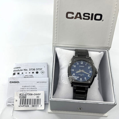 Casio Men's Watch MTP-E730B-2A Standard Analog Black Ion Plated Case