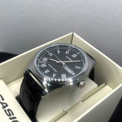 Casio Standard Men's Watch MTP-V006L-1B Enticer Men Black Leather Strap Mineral Glass