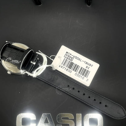 Casio Standard Men's Watch MTP-V006L-1B Enticer Men Black Leather Strap Mineral Glass